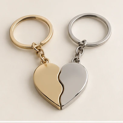 Representative image for His & Hers Split Heart Keychain Set
