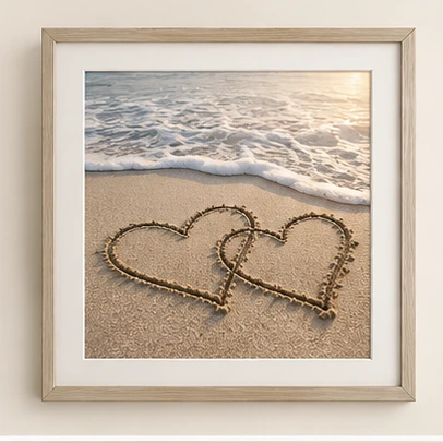 Representative image for Heart in Sand Framed Print