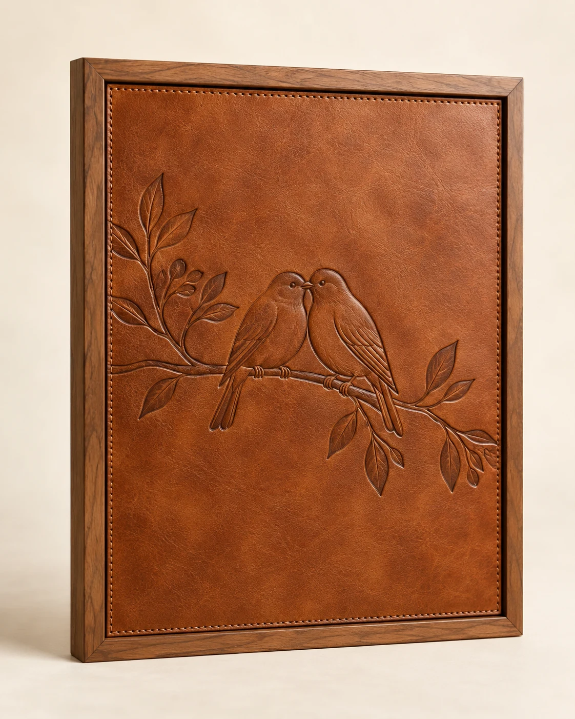 Representative product image: lovebirds leather wall art