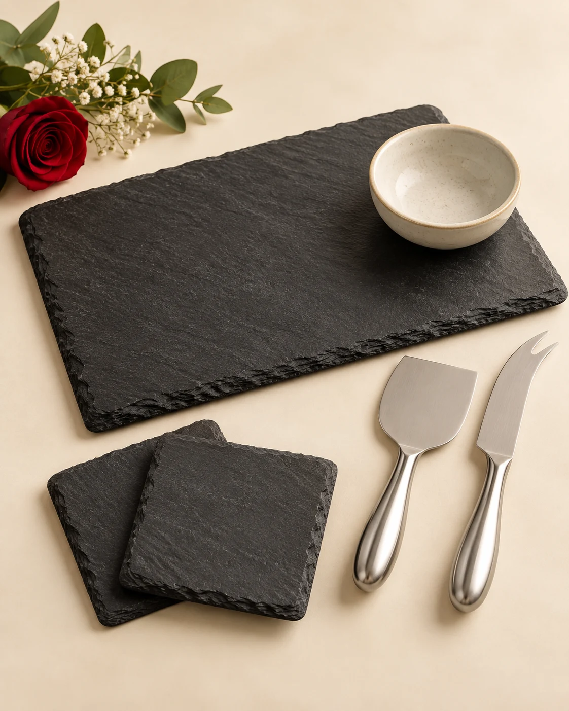 Representative product image: five-piece slate entertaining set