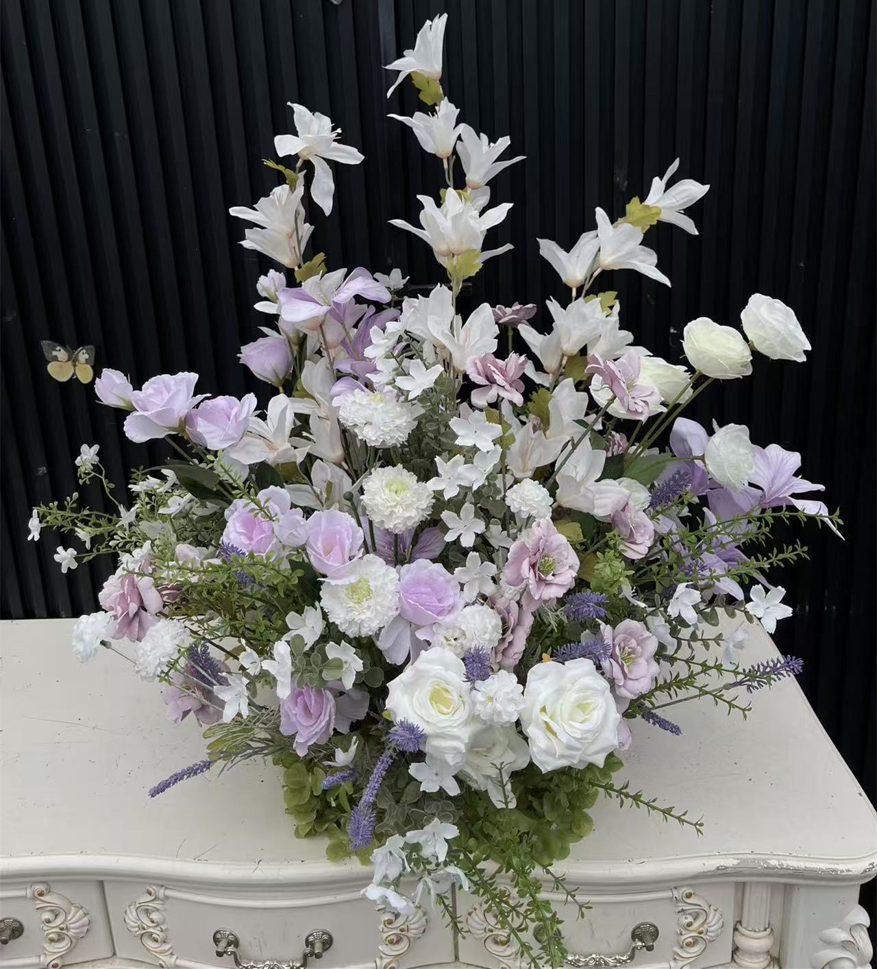 PPS High Quality Purple 40cm Ground Flower Arrangement Party Wedding Stage Aisle Decor Flower Row Purple for Event