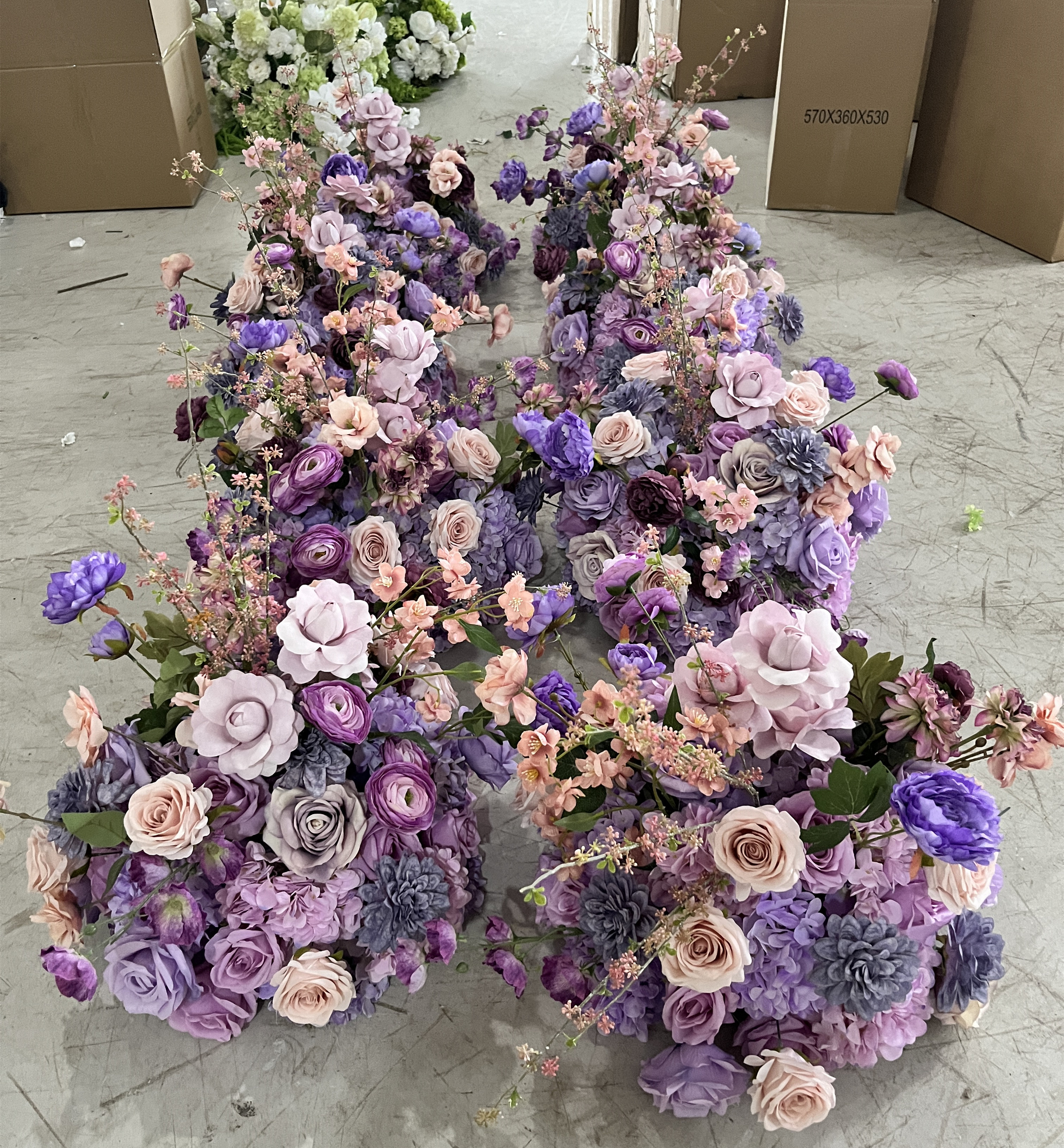 PPS Wholesale Artificial Wedding Flower Ball 40cm Purple Flower Ball for Wedding Event Table Centerpiece Decor