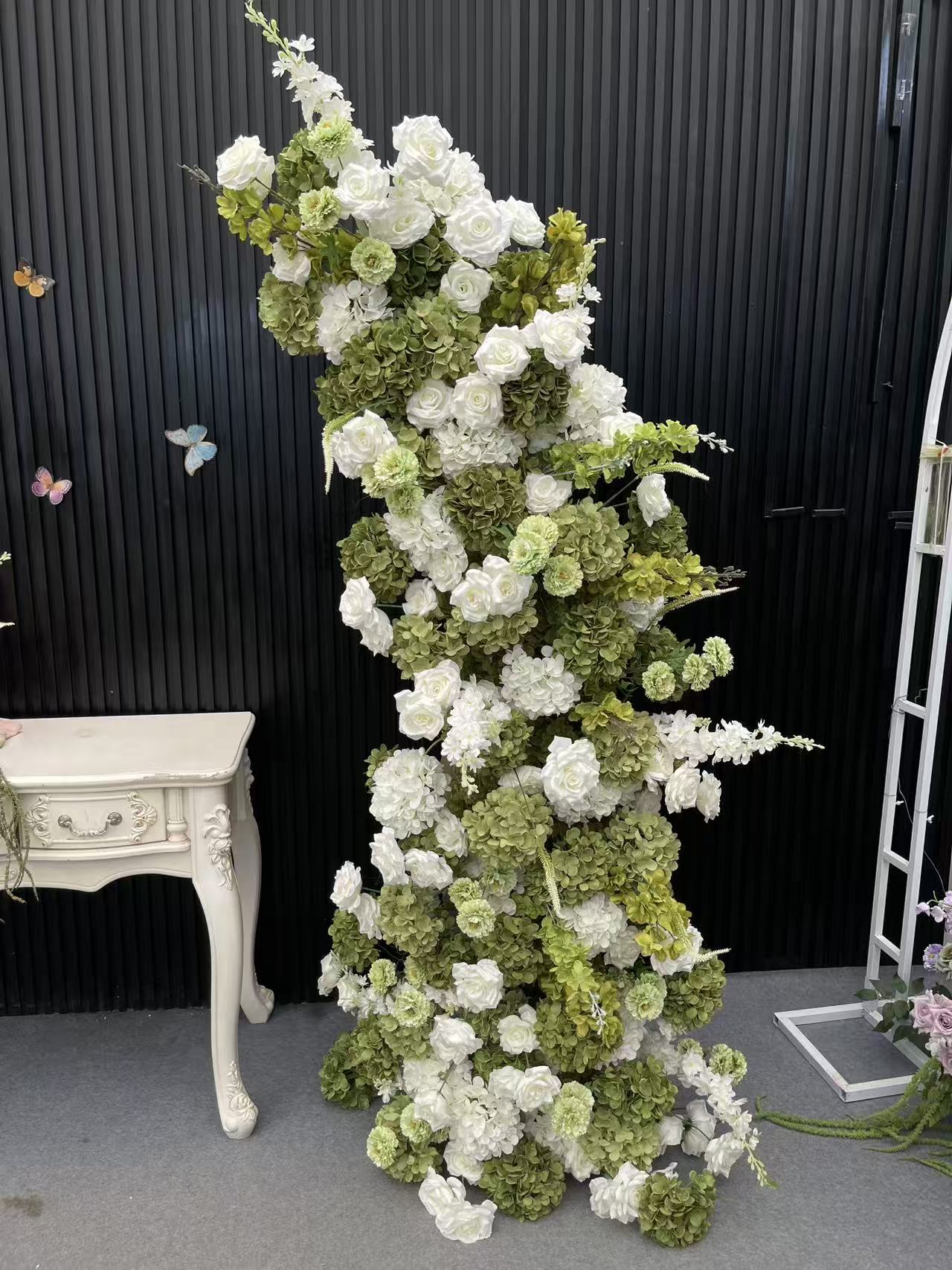 PPS Wholesale Artificial White Green 100cm Ground Flower Arrangement Silk Ground Arrangement for Wedding Decor