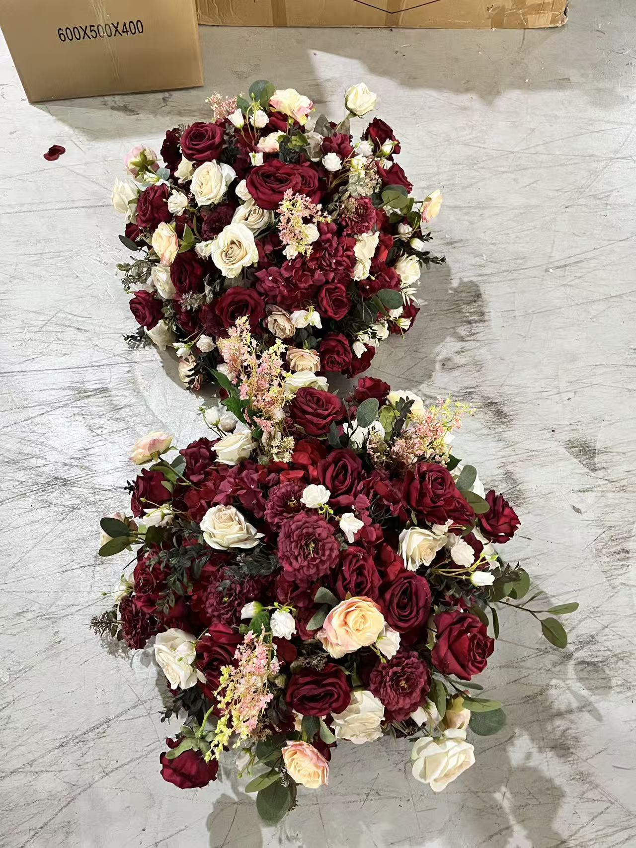 PPS New Red Champagne Artificial Wedding Table Decor Flower Ball for Wedding Event Table Centerpiece Decor Handmade Flowers