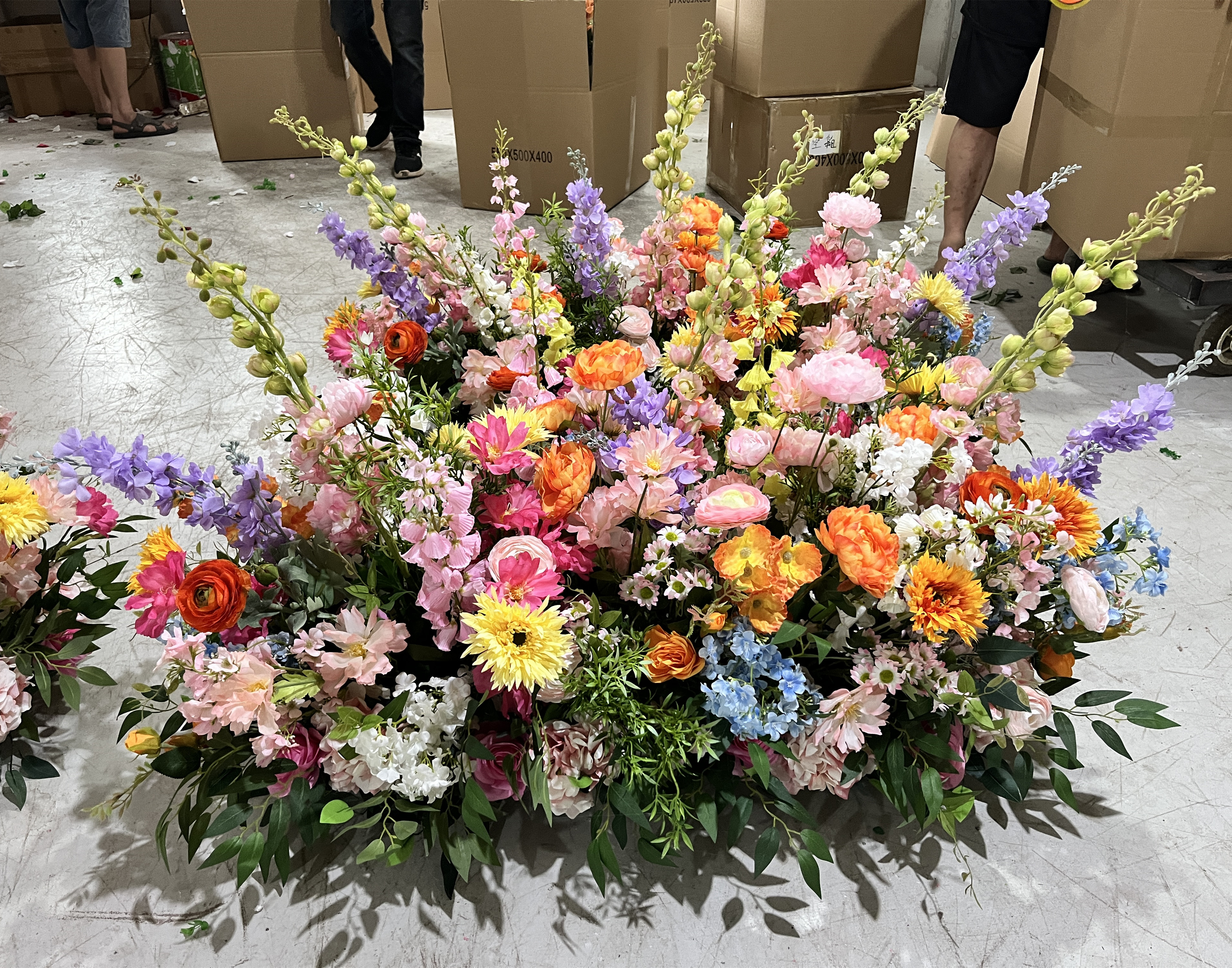 PPS High End Artificial Ground Flower Arrangement Silk 70cm Ground Flower Runner for Wedding Decorative Arrangement