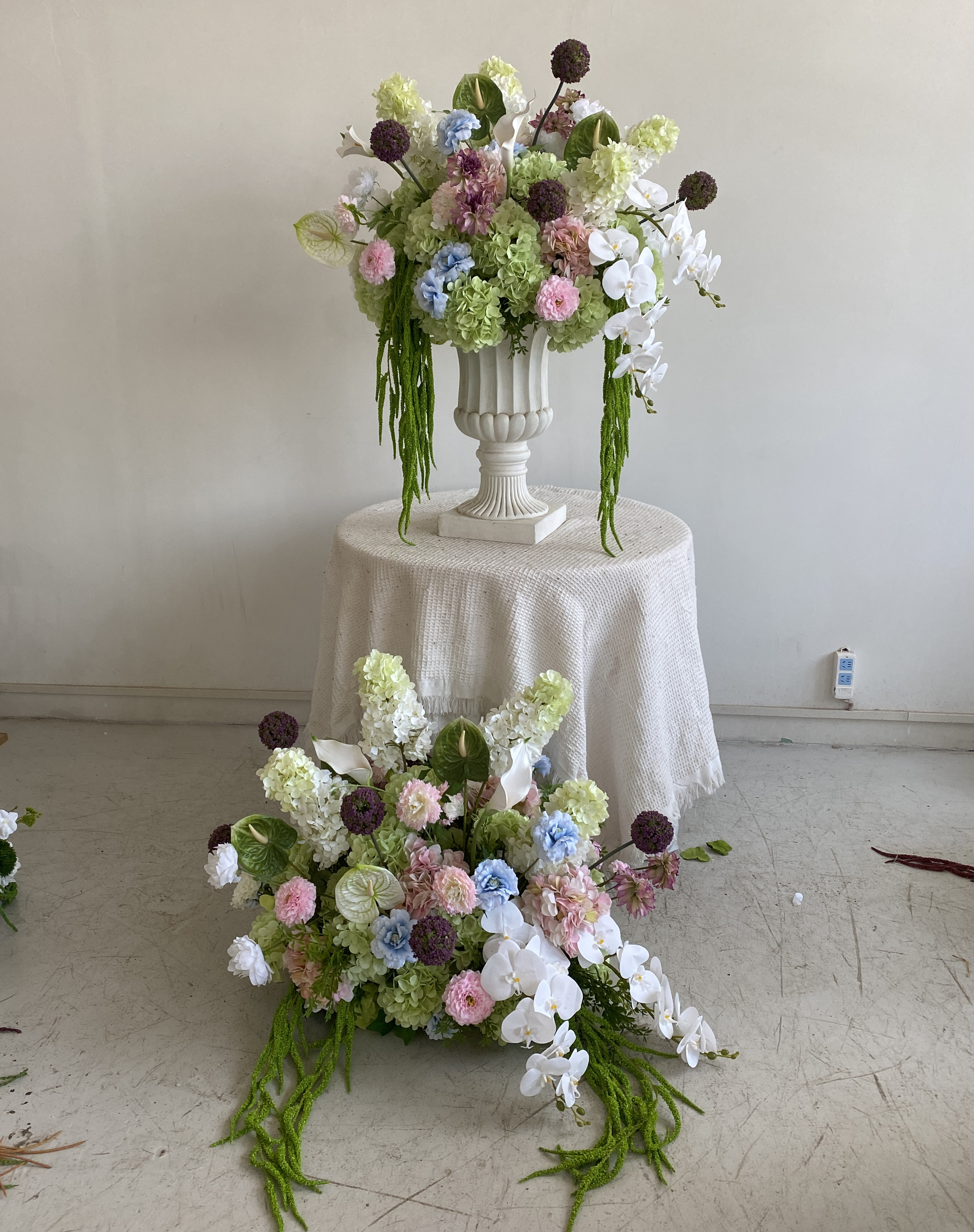 PPS Top Quality Flower Ball Green Floral Ball Arrangement Silk for Wedding Event Table Centerpiece Home Decor