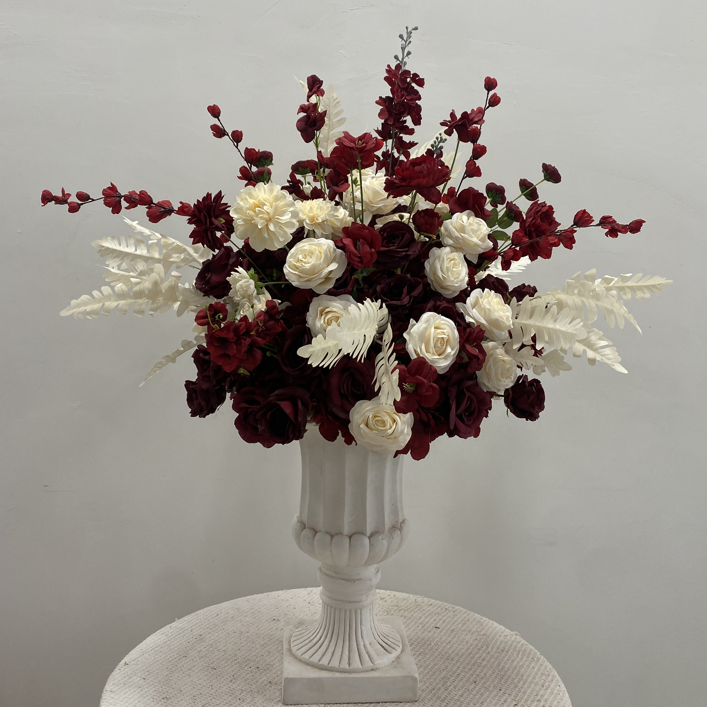 PPS New Red White Artificial Wedding Table Decor Flower Ball for Wedding Event Table Centerpiece Decor Handmade Flowers