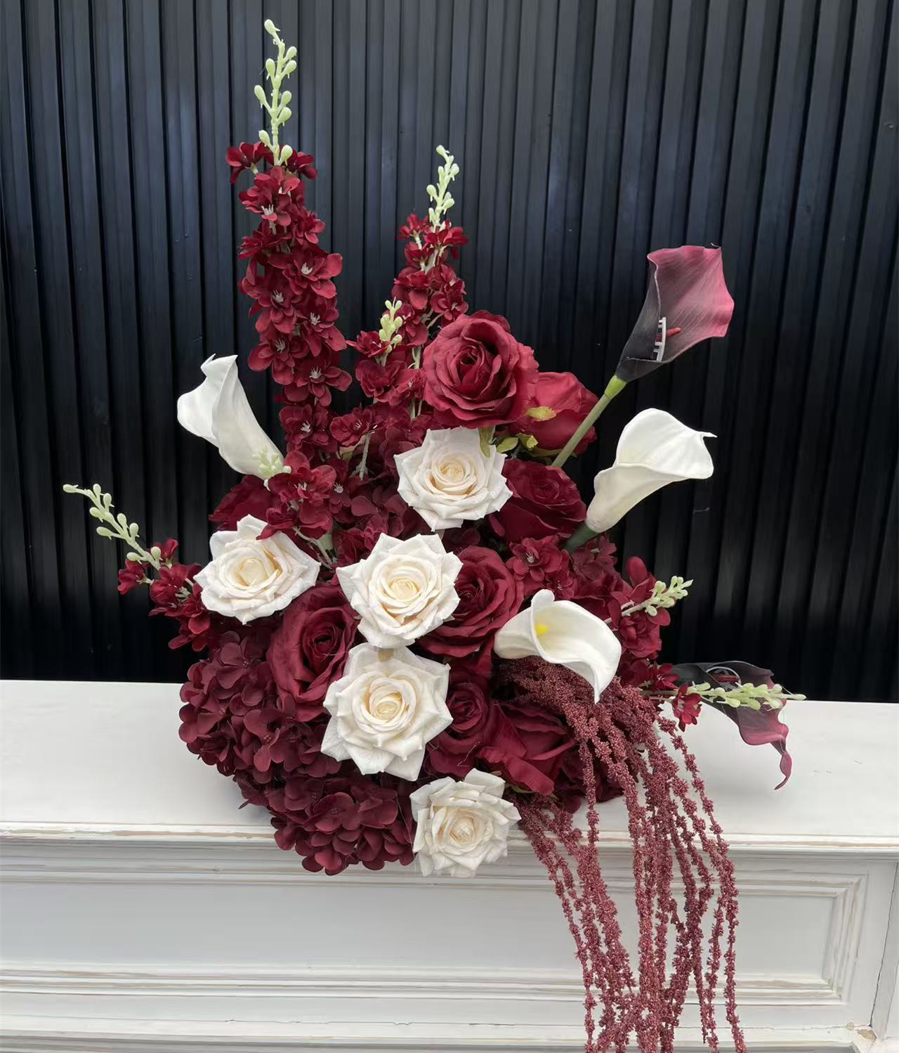 PPS New Red White Artificial Wedding Table Decor Flower Ball for Wedding Event Table Centerpiece Decor Handmade Flowers
