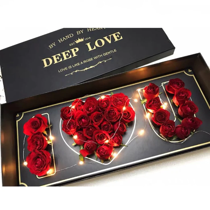 Heart Love You Soap Flower Roses Present Artificial Soap Flowers Box Gift Valentine Customize Flower Valentines Day Gifts